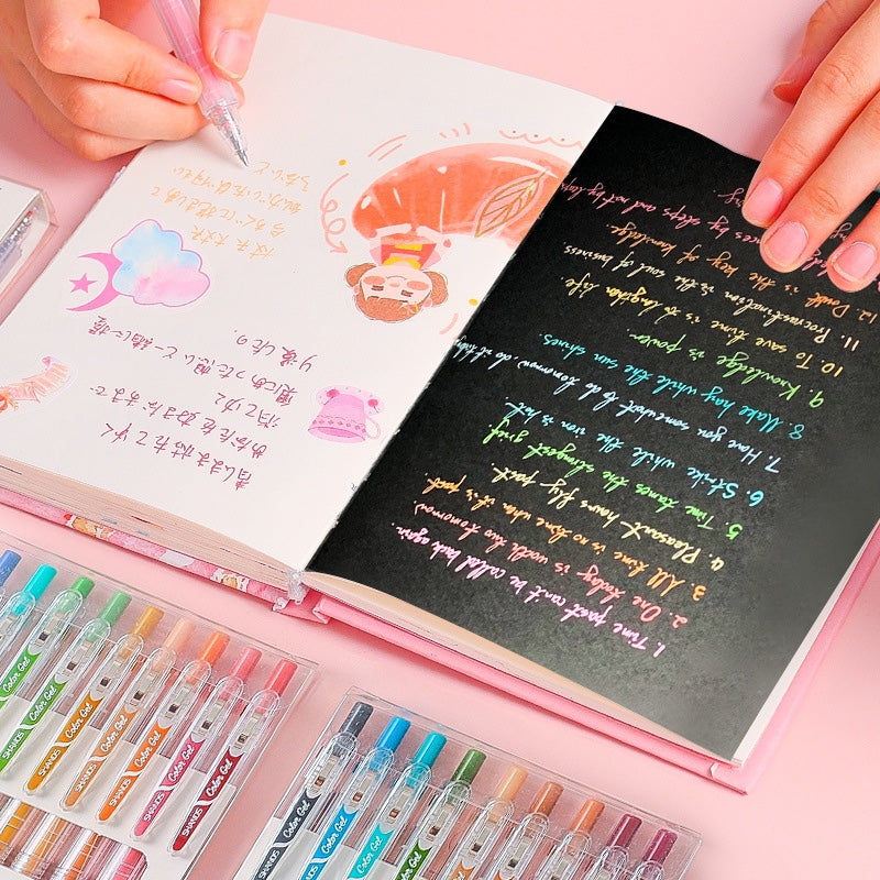 Retractable Morandi Colour Gel Pen Set