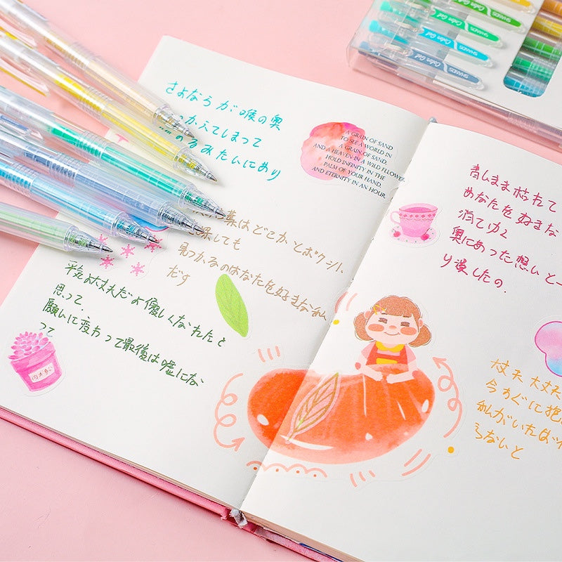 Retractable Morandi Colour Gel Pen Set