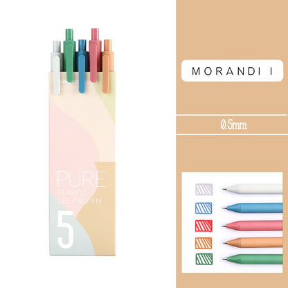 Kaco Cute Retractable Gel Pen Set Morandi 1