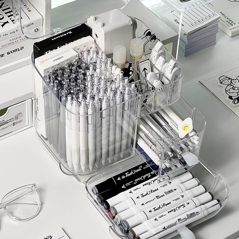 Transparent Desktop Stationery Storage Organiser