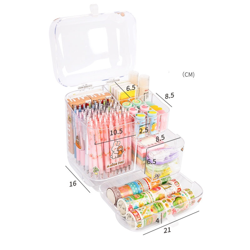 Transparent Desktop Stationery Storage Organiser