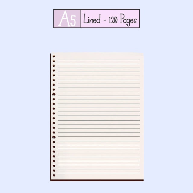 Loose Leaf Paper Refill Sheets A5 Lined