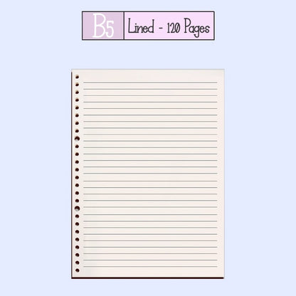 Loose Leaf Paper Refill Sheets B5 Lined