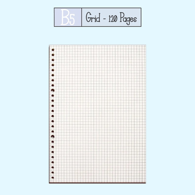 Loose Leaf Paper Refill Sheets B5 Grid