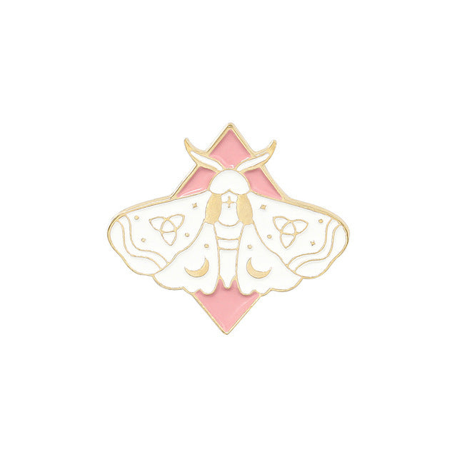Beautiful Butterfly Enamel Pins White Pink