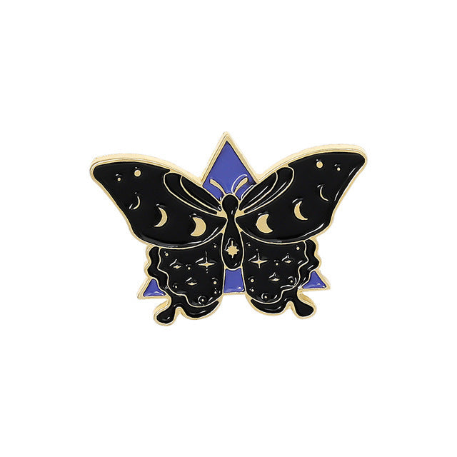 Beautiful Butterfly Enamel Pins Black Purple