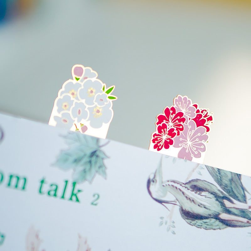 Cherry Blossom Gold Metal Bookmark