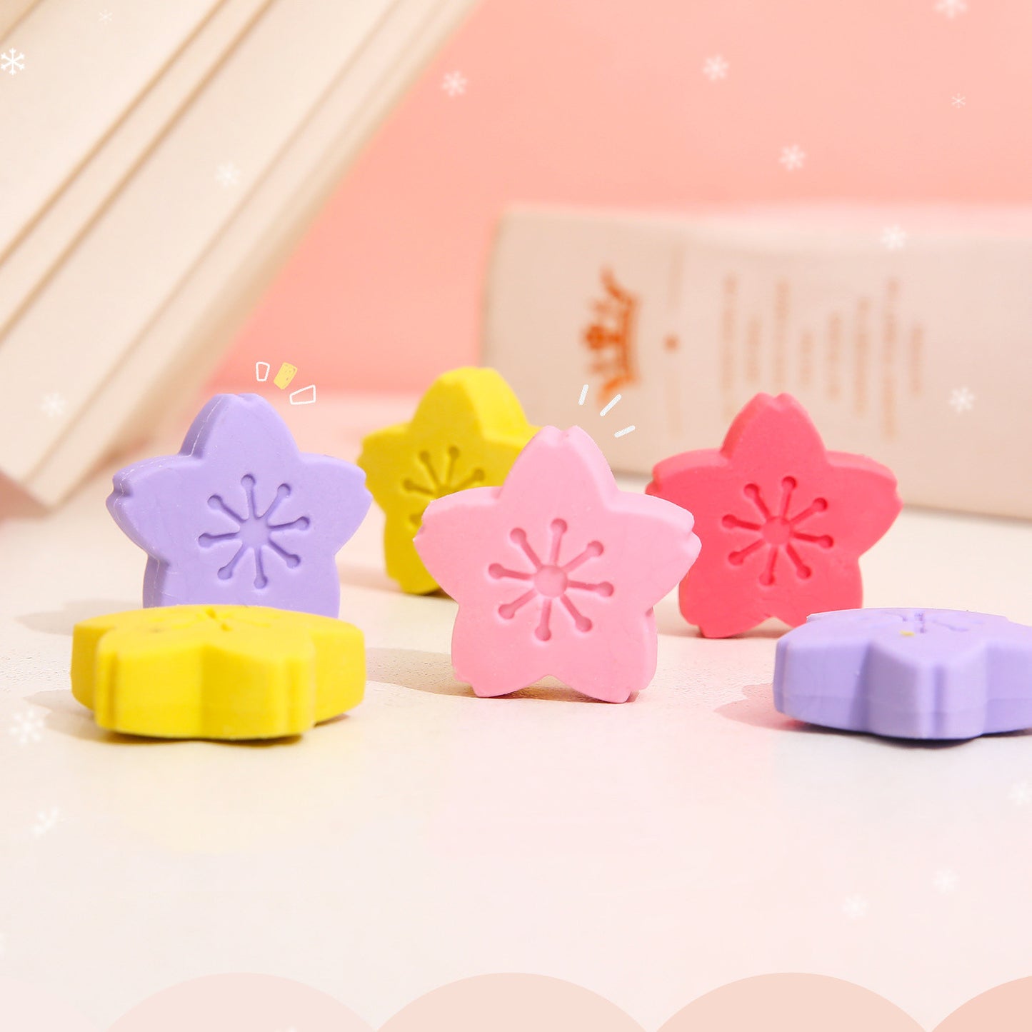 Cherry Blossom Eraser Set