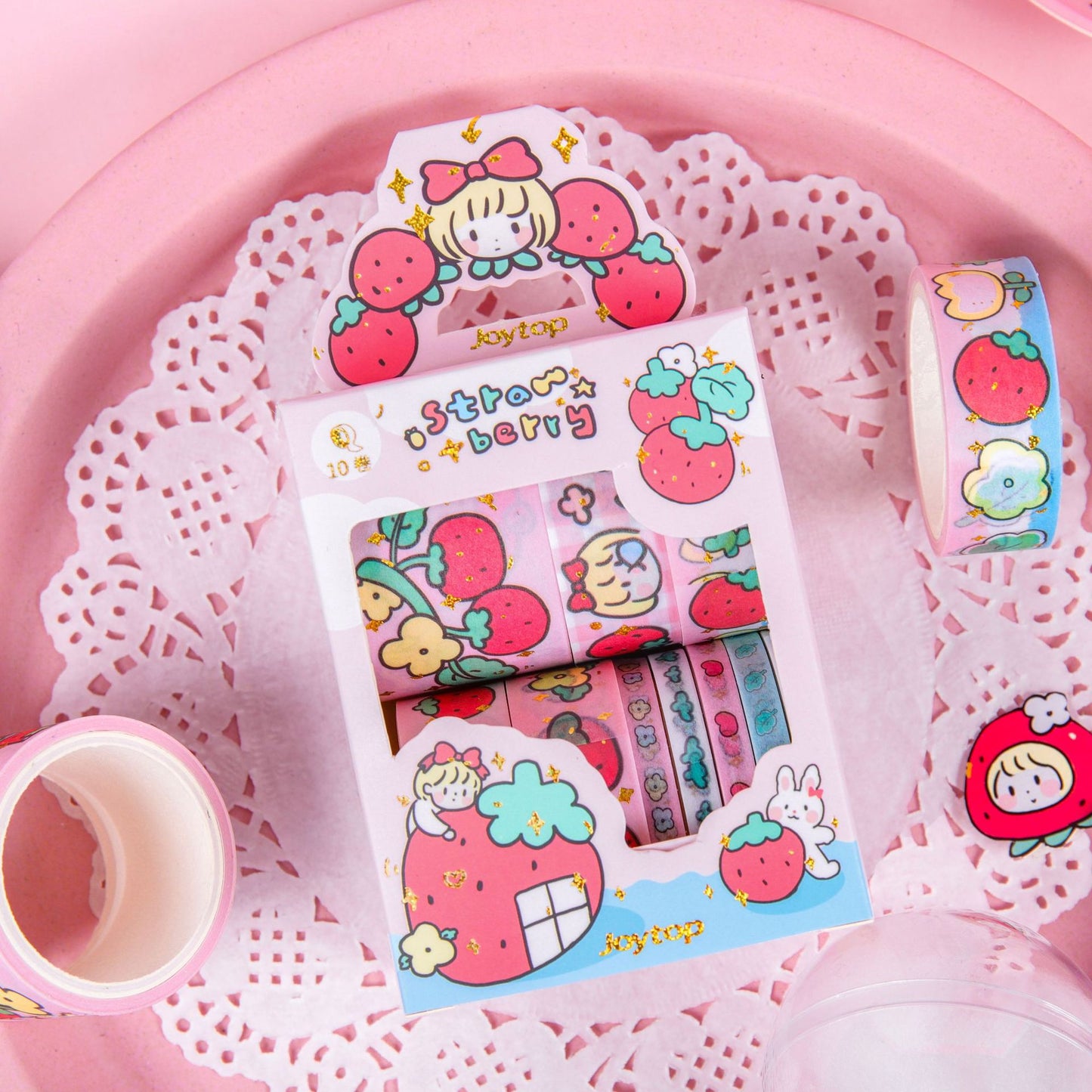 Cute Strawberry Washi Tape Box Set