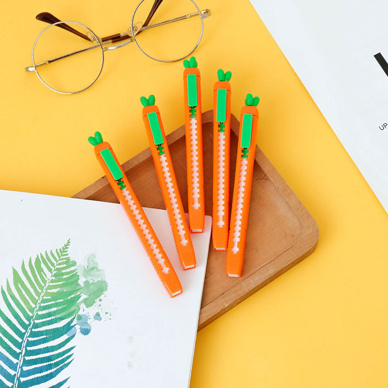 Cute Carrot Push Pull Eraser