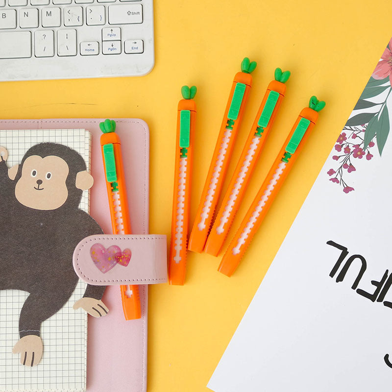 Cute Carrot Push Pull Eraser