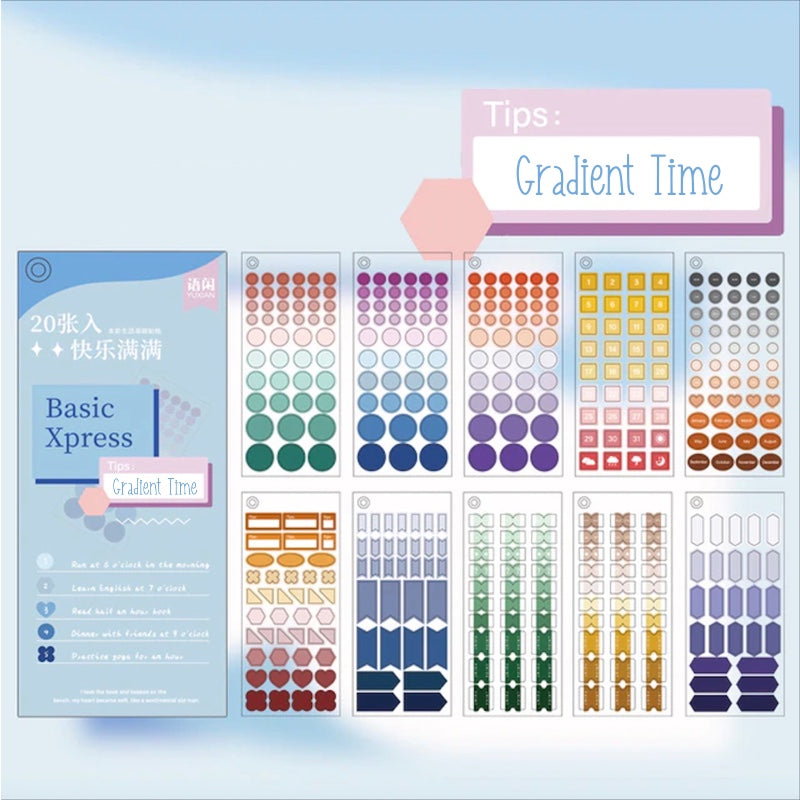 Basic Xpress Planner Stickers Gradient Time