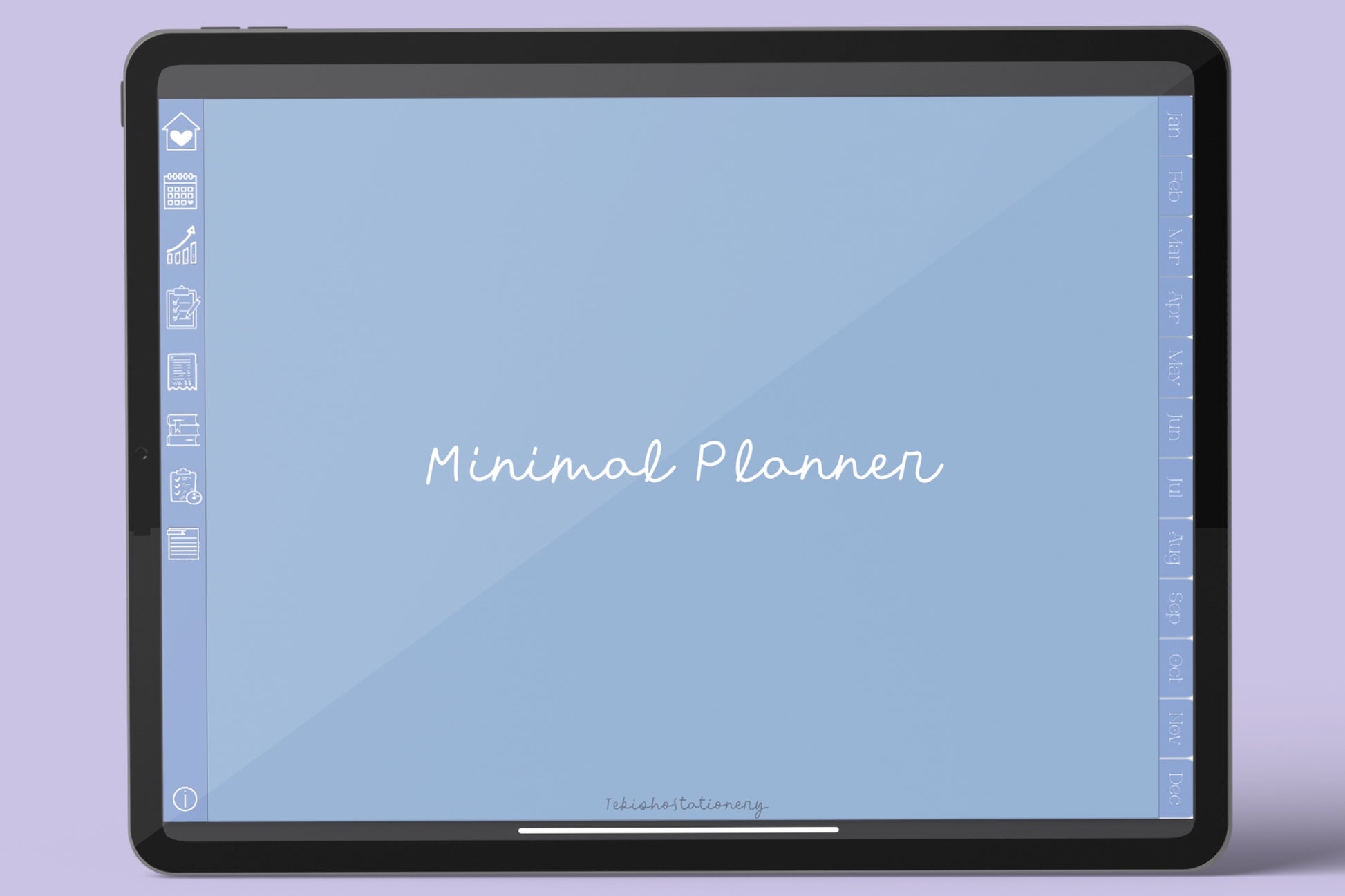 Minimal Undated Digital Planner - Blueberry Sorbet