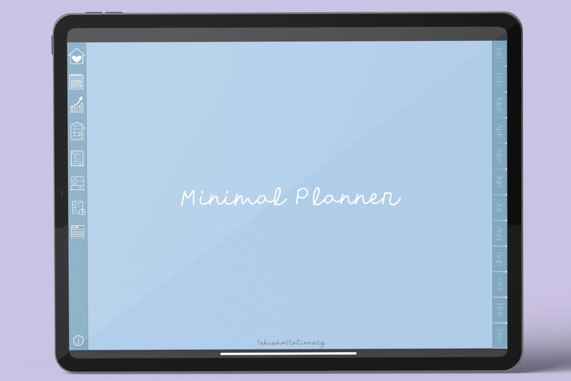 Minimal Undated Digital Planner - Blue Cotton Candy