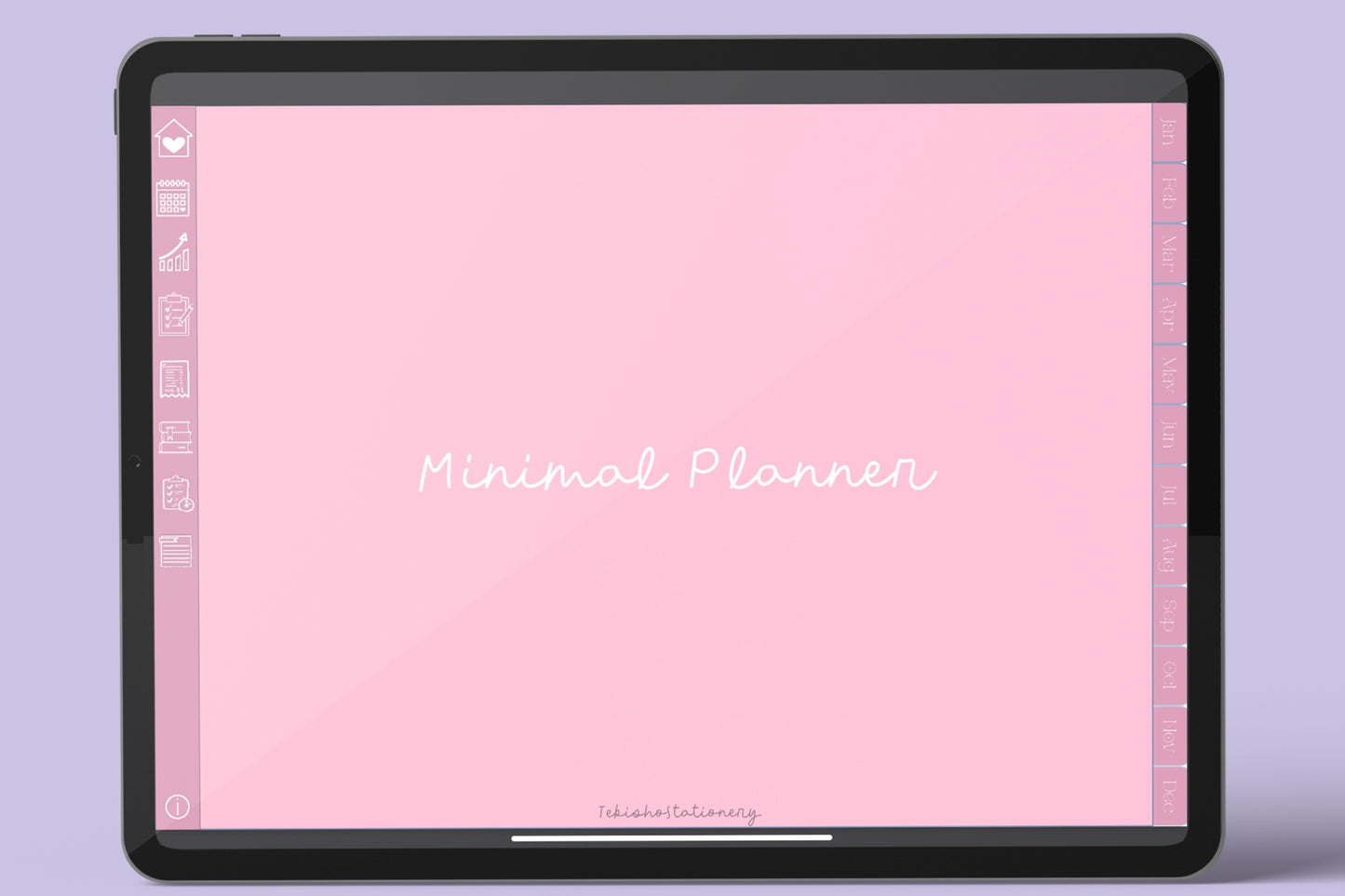 Minimal Undated Digital Planner - Rose Macaron