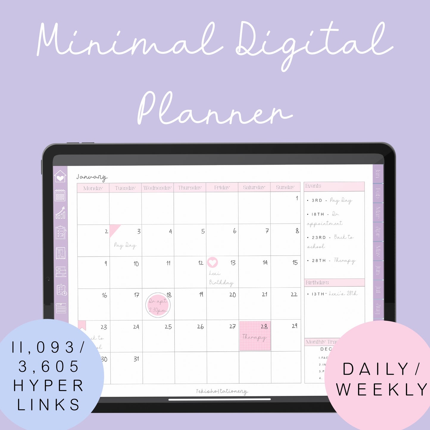 Minimal Undated Digital Planner