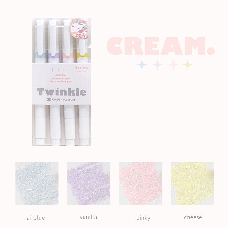 Twinkle Dual Sided Shimmer Highlighter Sets Cream