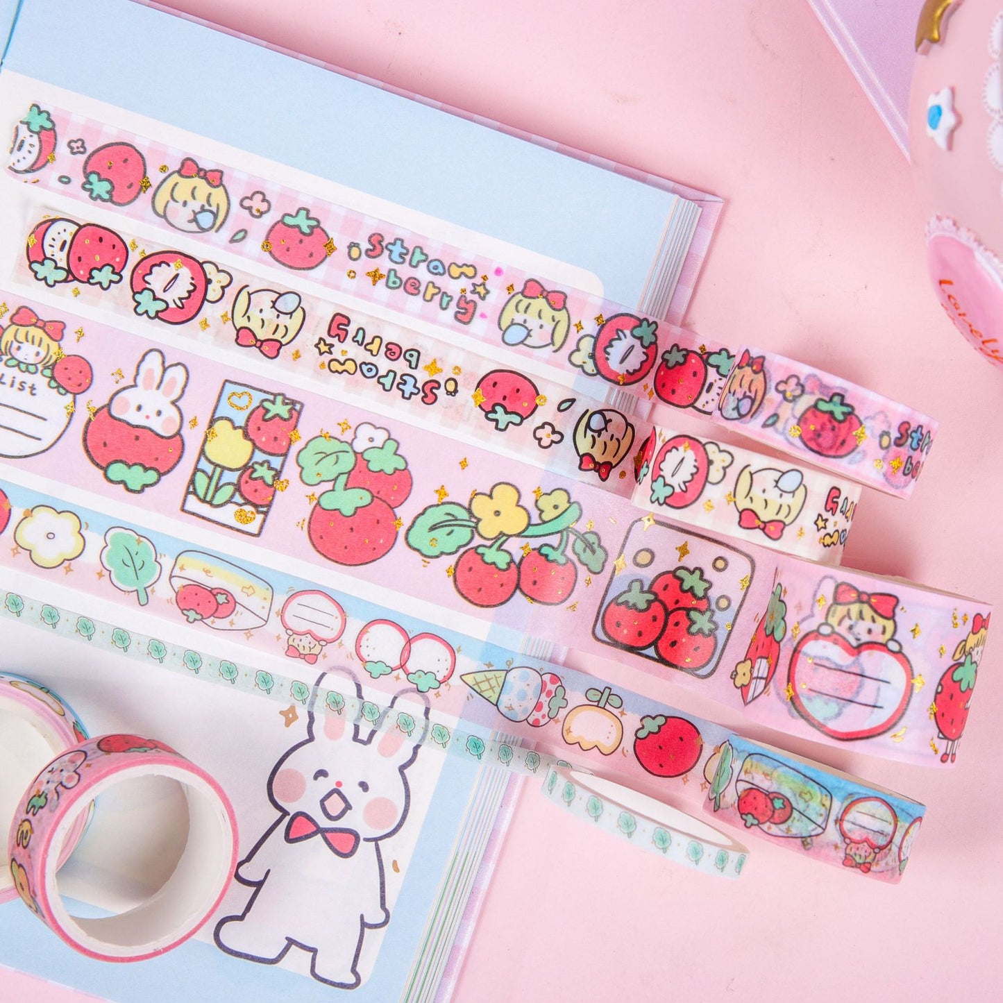 Cute Strawberry Washi Tape Box Set