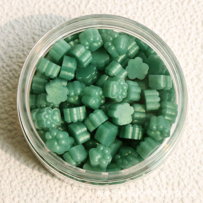 Cute Cat Paw Wax Beads Mustard Green