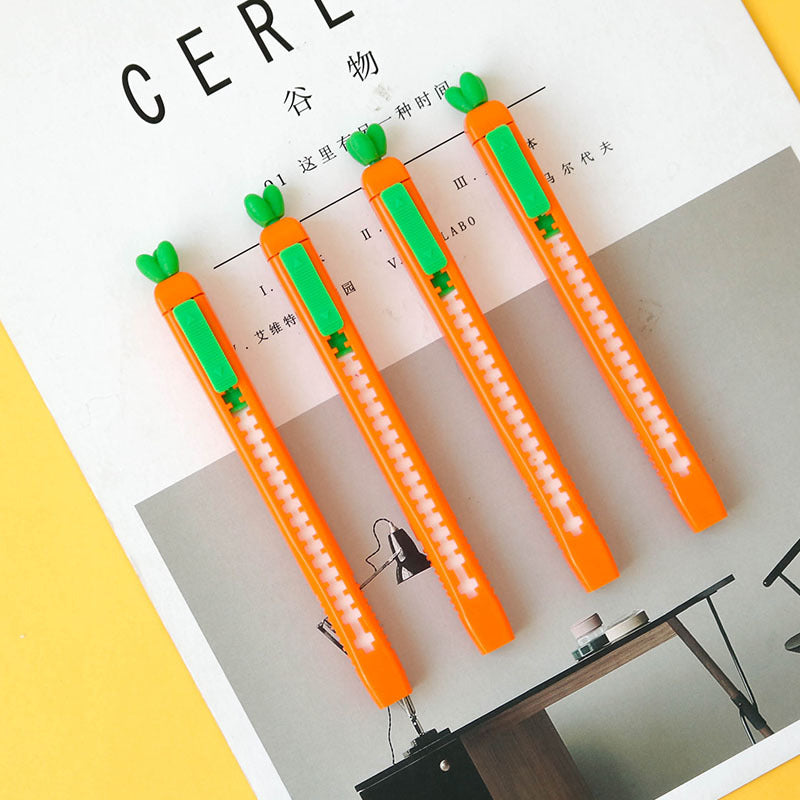 Cute Carrot Push Pull Eraser