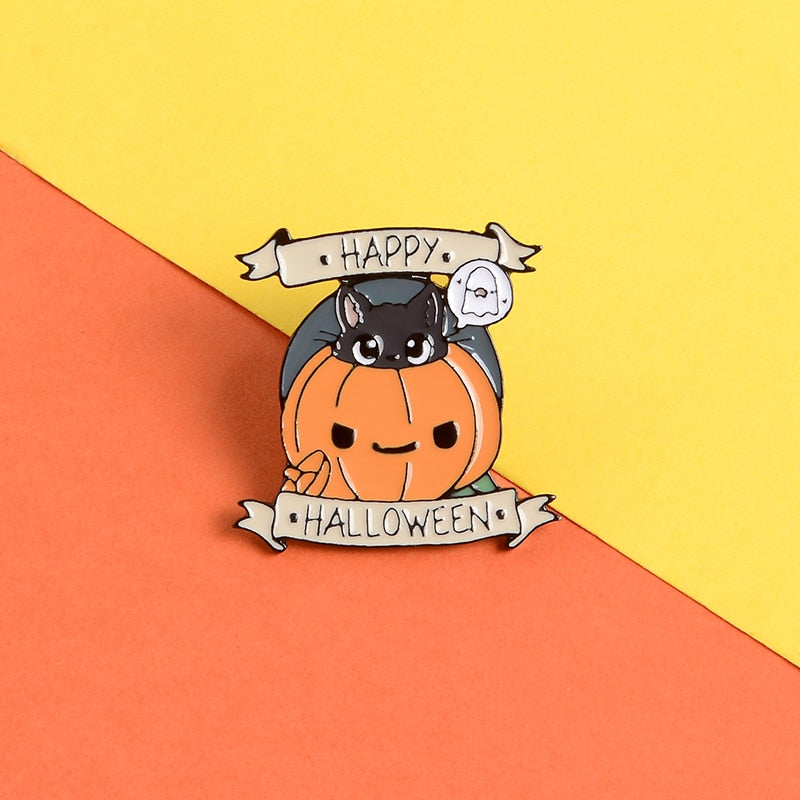 Cute Happy Halloween Enamel Pin