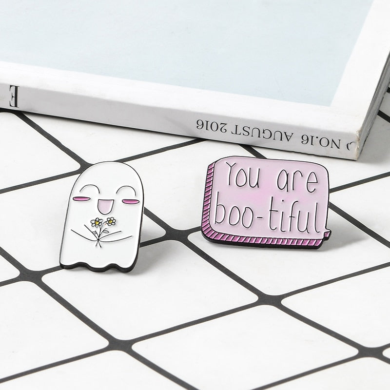Cute Boo Enamel Pins