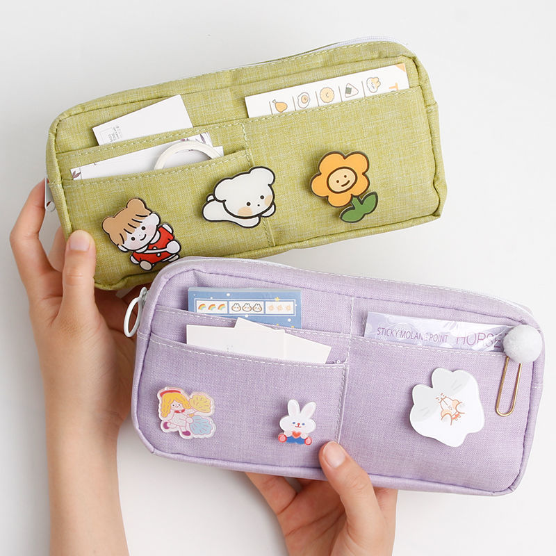 Cute Badge Large Capacity Pencil Case