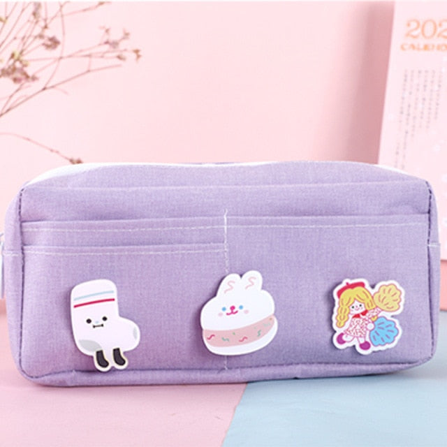 Cute Badge Large Capacity Pencil Case