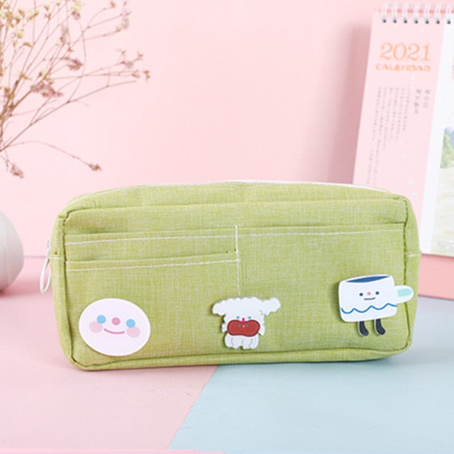 Cute Badge Large Capacity Pencil Case