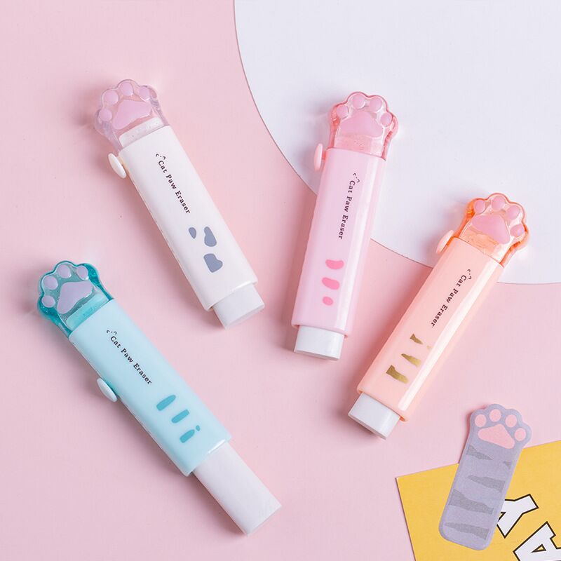 Cute Cat Paw Retractable Erasers