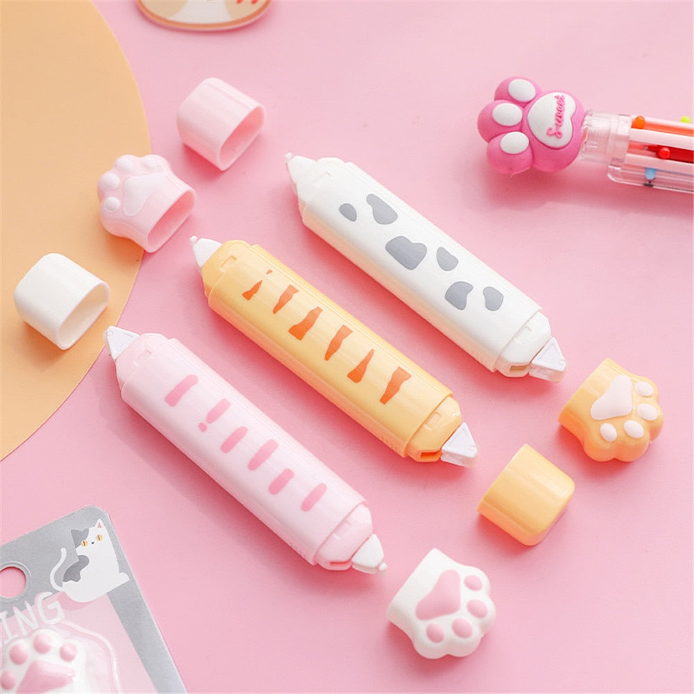 2 In 1 Cute Cat Paw 4M Correction Tape and 3M Glue Tape
