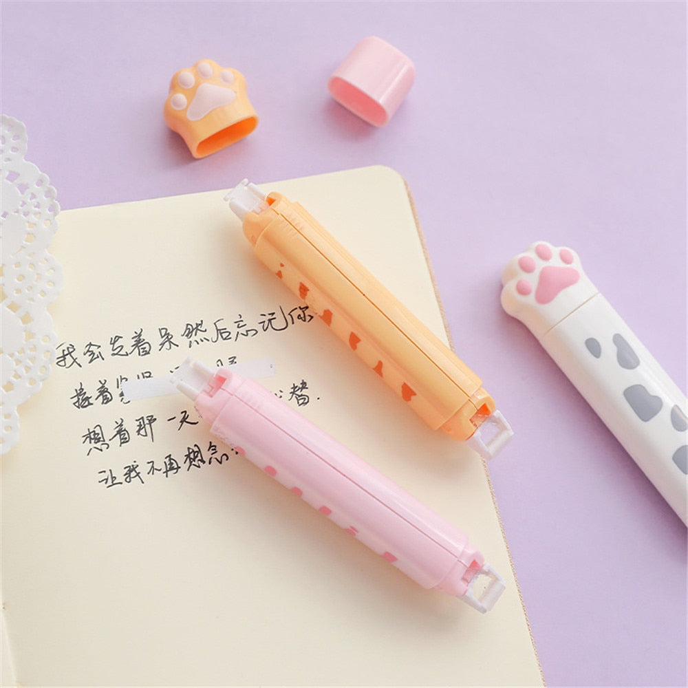 2 In 1 Cute Cat Paw 4M Correction Tape and 3M Glue Tape