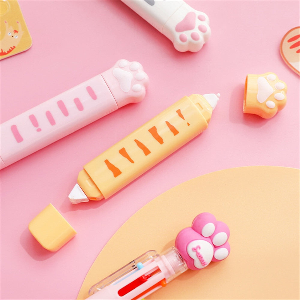 2 In 1 Cute Cat Paw 4M Correction Tape and 3M Glue Tape