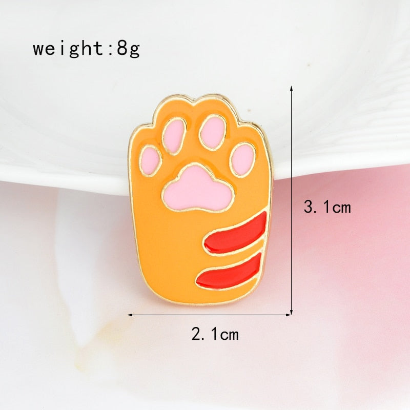 Cute Cat Paw Pin Size