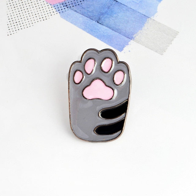 Cute Cat Paw Pin Grey