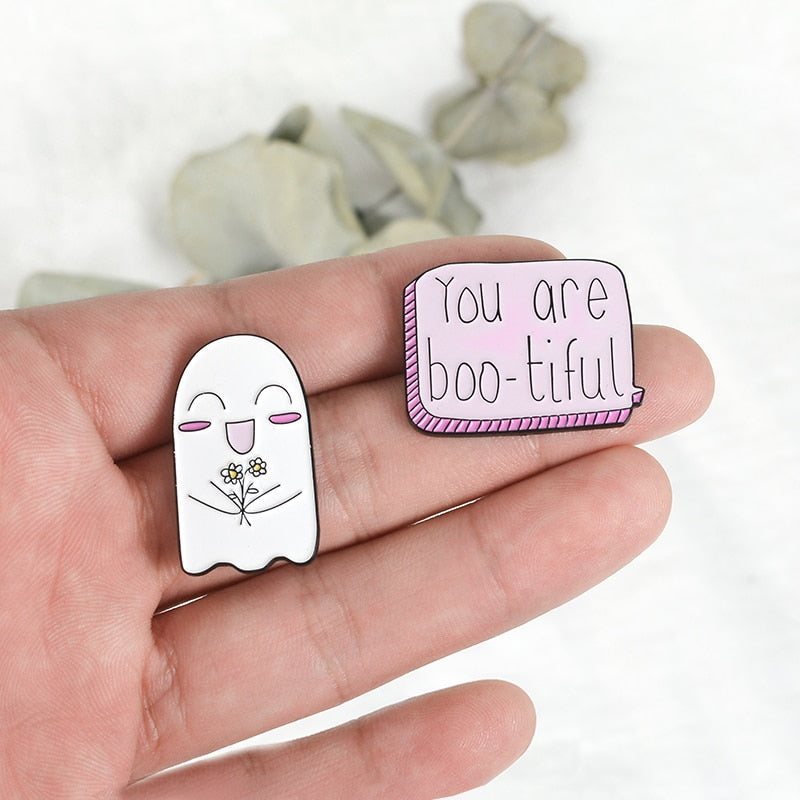 Cute Boo Enamel Pins