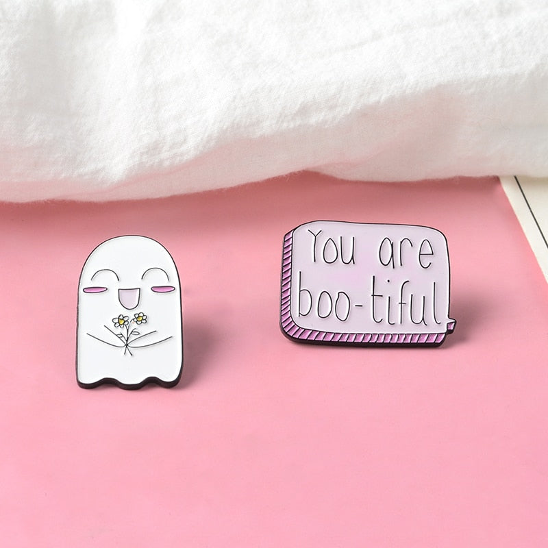 Cute Boo Enamel Pins