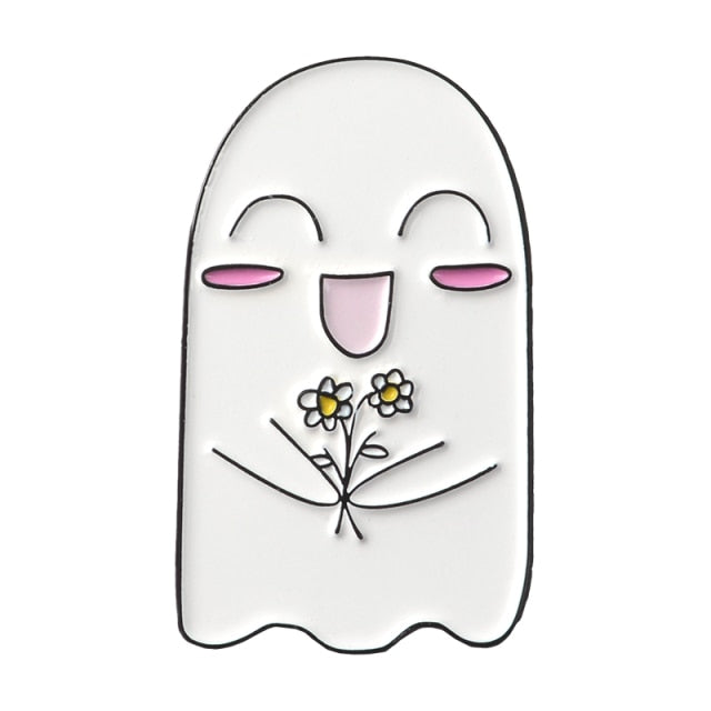 Cute Boo Enamel Pins Smiling Ghost
