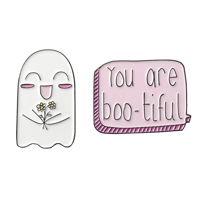 Cute Boo Enamel Pins Set