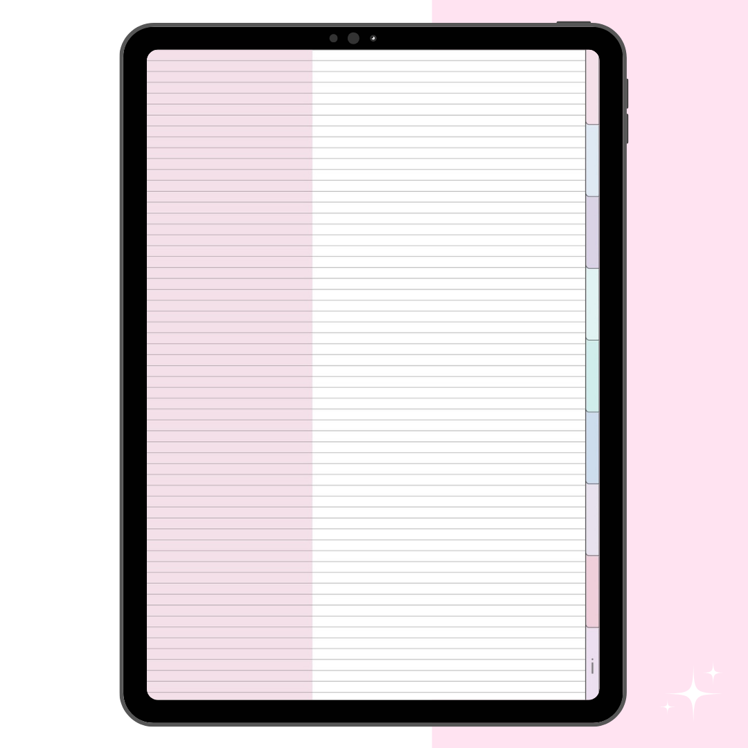 Cute Minimal Digital Notebook - Cornell Lined