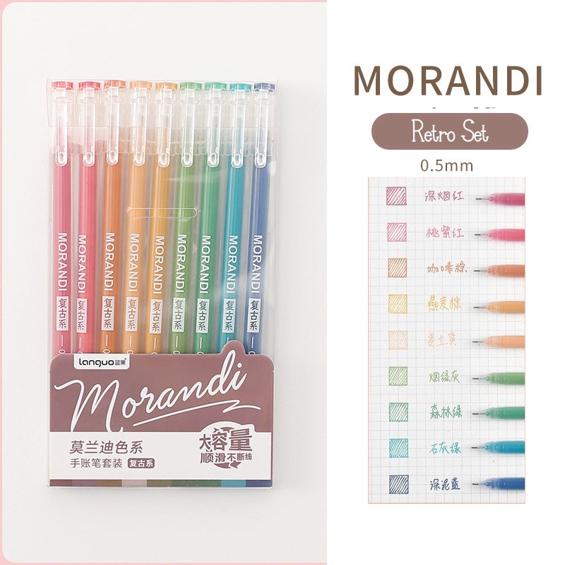 Morandi Needlepoint Gel Ink Pens Retro Set
