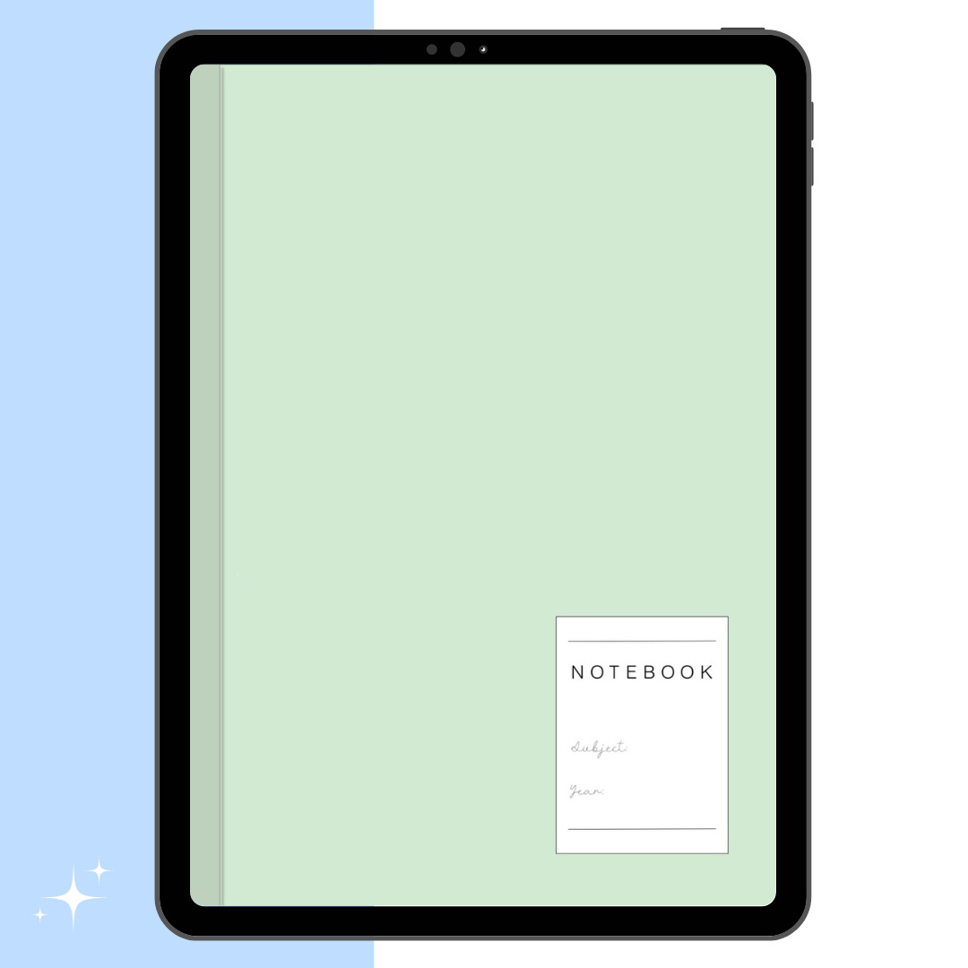 Cute Minimal Digital Notebook Green