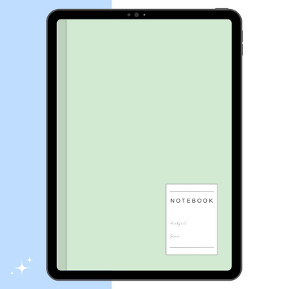 Cute Minimal Digital Notebook Green