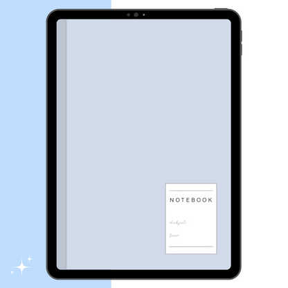 Cute Minimal Digital Notebook Blue