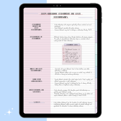 Cute Minimal Digital Notebook Cornell Page