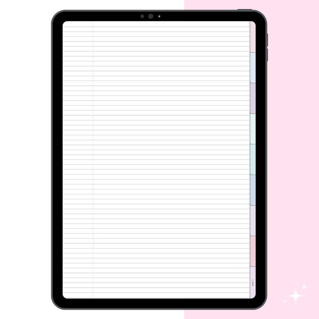 Cute Minimal Digital Notebook - Lined Ruled