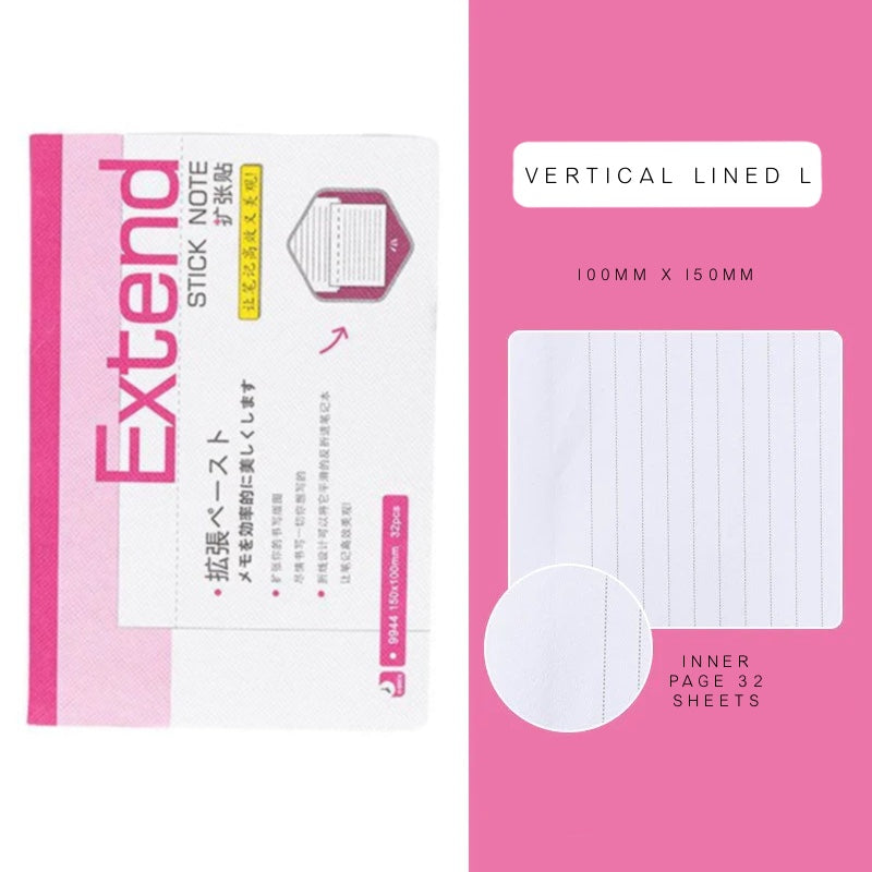 Extend Sticky Notes Vertical Lined L