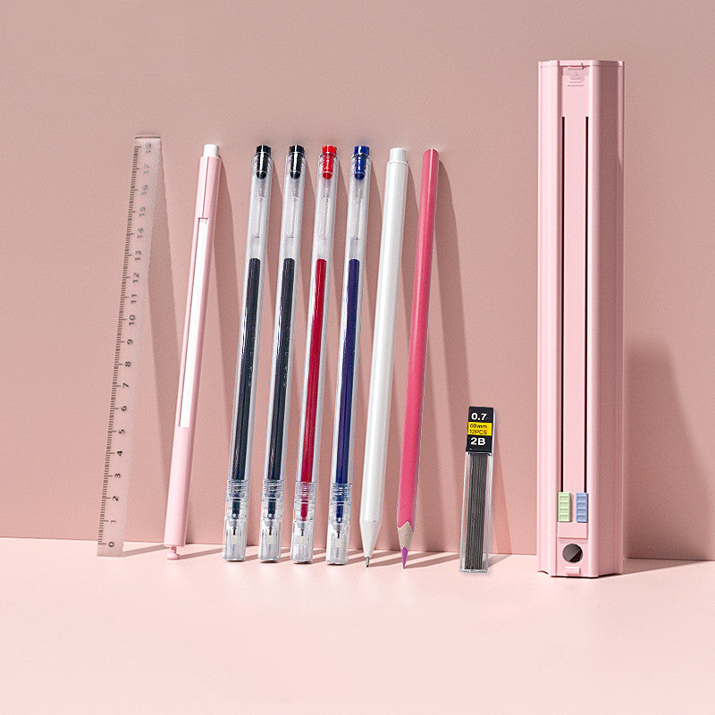 Compact Hexagonal Multifunction Pencil Case Pink Senior