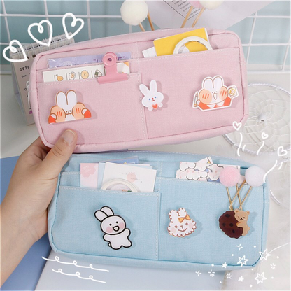 Cute Badge Large Capacity Pencil Case