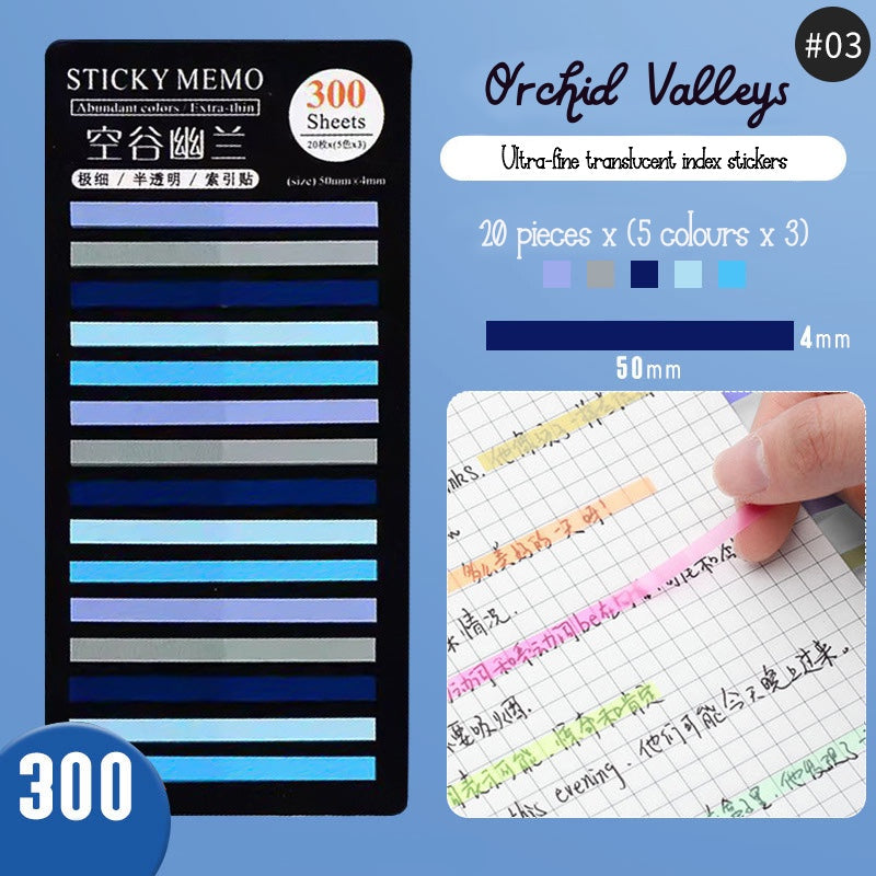 Index Translucent Sticky Notes Orchid Valleys 3